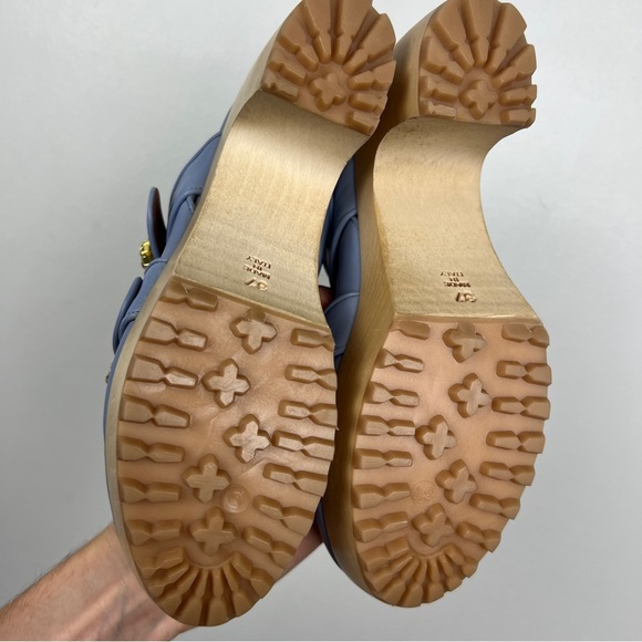 Autumn Adeigbo Buckle Ankle Jewel Strappy Wooden Clogs - Picture 9 of 11